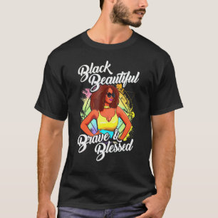 Black African American Ebony Schöne Königin Retro T-Shirt