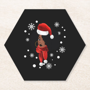 Black African American Santa Apparel Christmas Mel Untersetzer