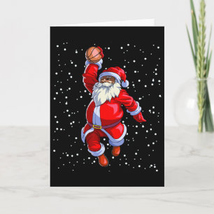 Black African American Santa Claus Basketball Afro Karte