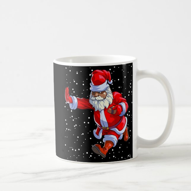 Black African American Santa Claus Football Afro C Kaffeetasse (Rechts)