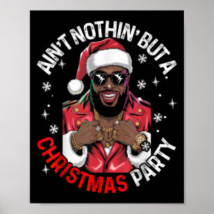 Black African American Santa Claus Weihnachten Paj Poster