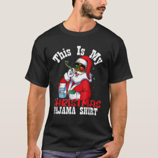Black African American Santa Claus Weihnachten Paj T-Shirt