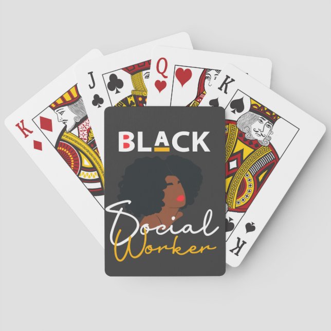 Black African American Social Work Appreciation Gi Spielkarten (Rückseite)