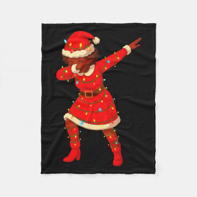 Black African Girl American Melanin Christmas Mrs  Fleecedecke (Vorderseite)