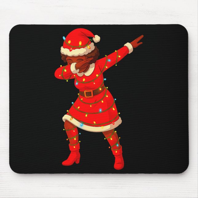 Black African Girl American Melanin Christmas Mrs  Mousepad (Vorne)
