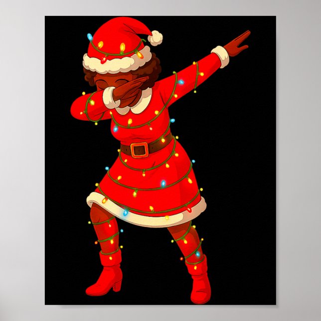 Black African Girl American Melanin Christmas Mrs  Poster (Vorne)