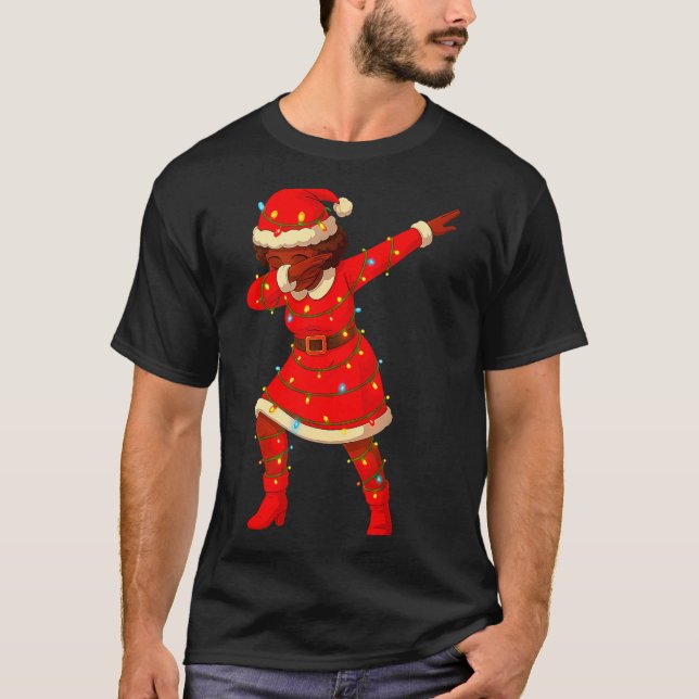 Black African Girl American Melanin Christmas Mrs  T-Shirt (Vorderseite)