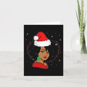 Black African Girl American Melanin Christmas Sant Karte