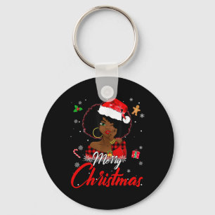 Black African Girl American Melanin Christmas Sant Schlüsselanhänger