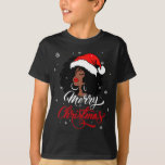 Black African Girl American Santa Christmas Melani T-Shirt<br><div class="desc">Black African Girl American Santa Christmas Melanin</div>