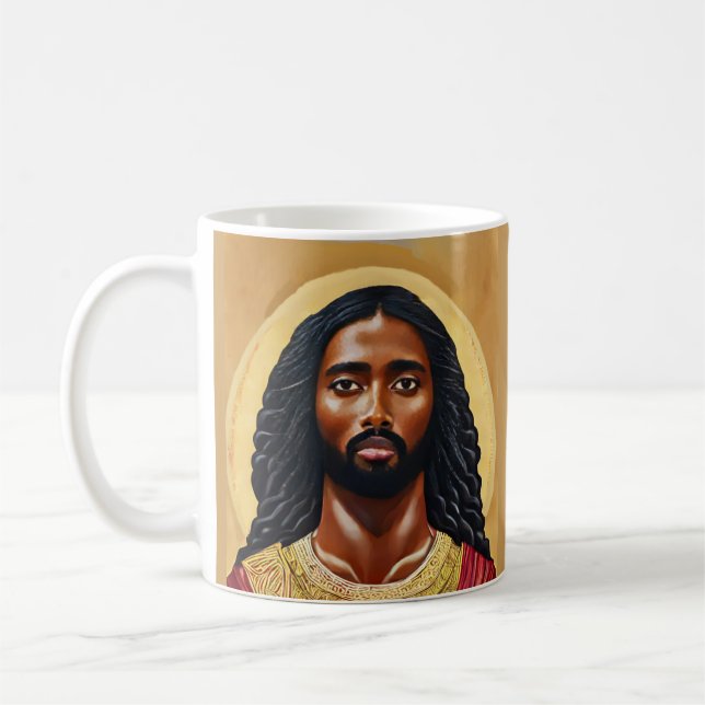 Black African Jesus Christ Religious Art Kaffeetasse (Links)
