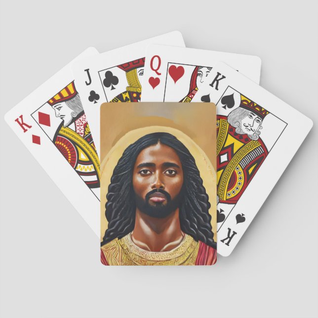 Black African Jesus Christ Religious Art Spielkarten (Rückseite)