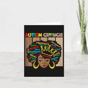 Black Afro American Autism Grangie Awarene Karte