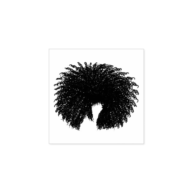 Black Afro Curly Hair Gummistempel (Prägung)