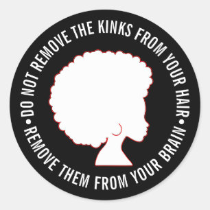 BLACK AFRO HAIR Inspiration Marcus Garvey Zitat Runder Aufkleber