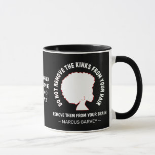 BLACK AFRO HAIR Inspiration Marcus Garvey Zitat Tasse