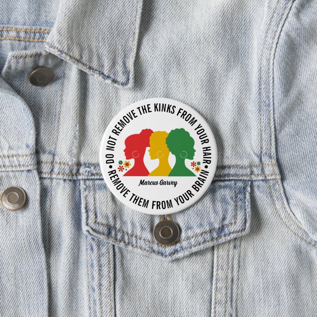 BLACK AFRO HAIR Inspiration Zitat Button (Beispiel)