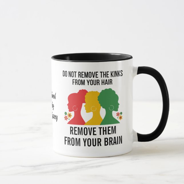 BLACK AFRO HAIR Inspiration Zitat Tasse (Rechts)