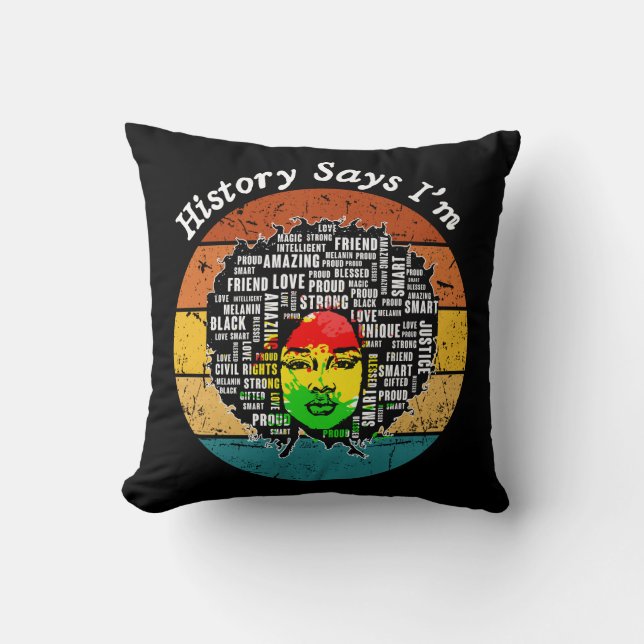 Black Afro Melanin Girl Schwarze Geschichte Monat Kissen (Vorderseite)