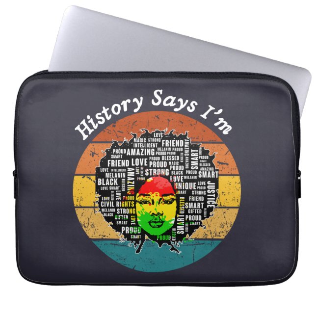 Black Afro Melanin Girl Schwarze Geschichte Monat Laptopschutzhülle (Vorderseite)