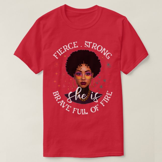 Black Afro Melanin Girl Schwarze Geschichte Monat T-Shirt (Design vorne)