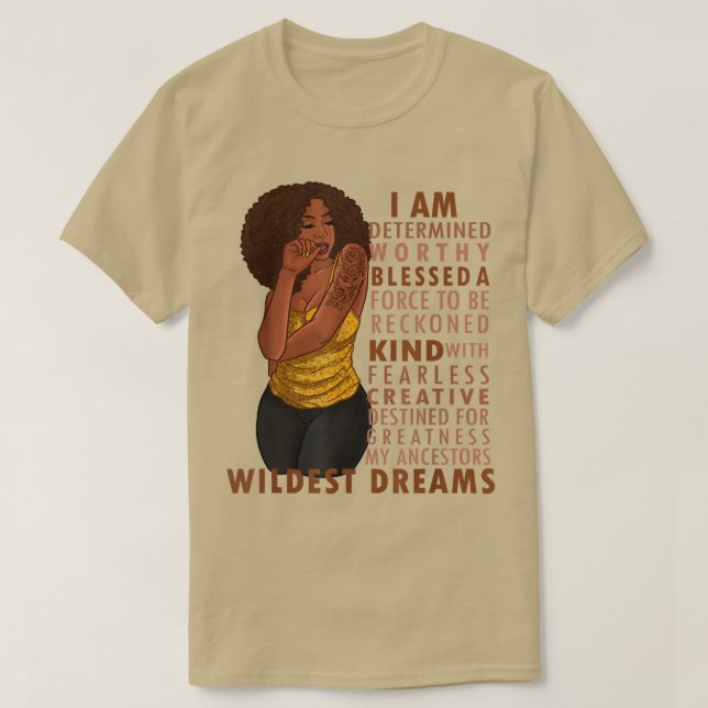 Black Afro Melanin Girl Schwarze Geschichte Monat T-Shirt (Design vorne)