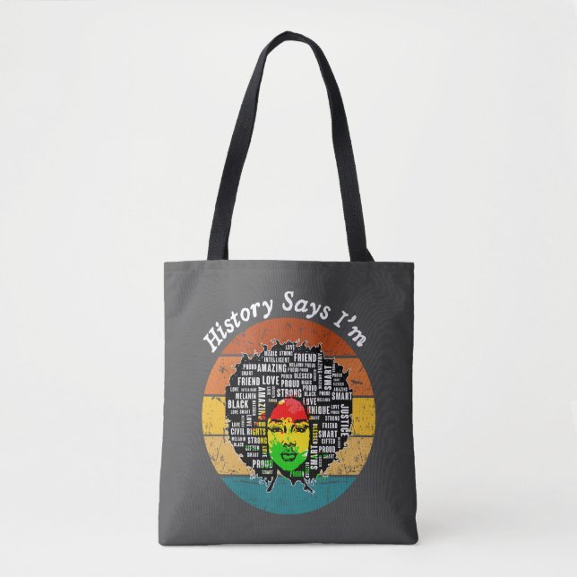 Black Afro Melanin Girl Schwarze Geschichte Monat Tasche (Vorderseite)