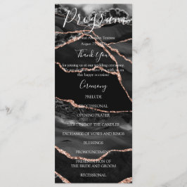 Black Agate Minimaliste Luxury Wedding Programmes