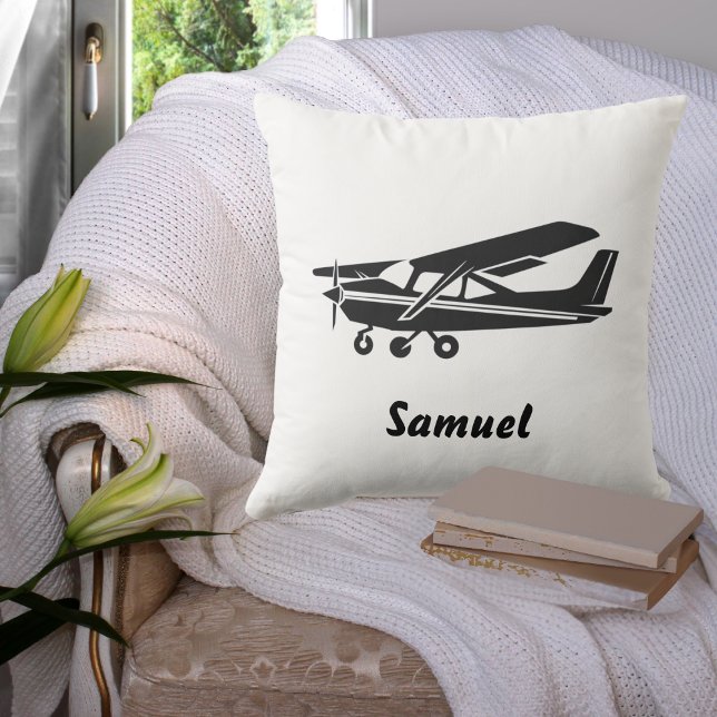 Black Airplane Travel Baby First Birthday, Aviatio Kissen (Von Creator hochgeladen)