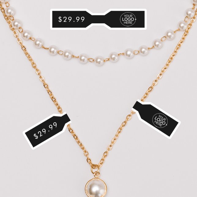 Black Ajouter votre logo Bijoux Tag Étiquette Barb (Black Add Your Logo Jewelry Tag Barbell Label )