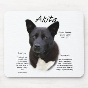 Black Akita History Design Mousepad
