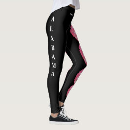 Black Alabama Camellia Staat Blume Leggings