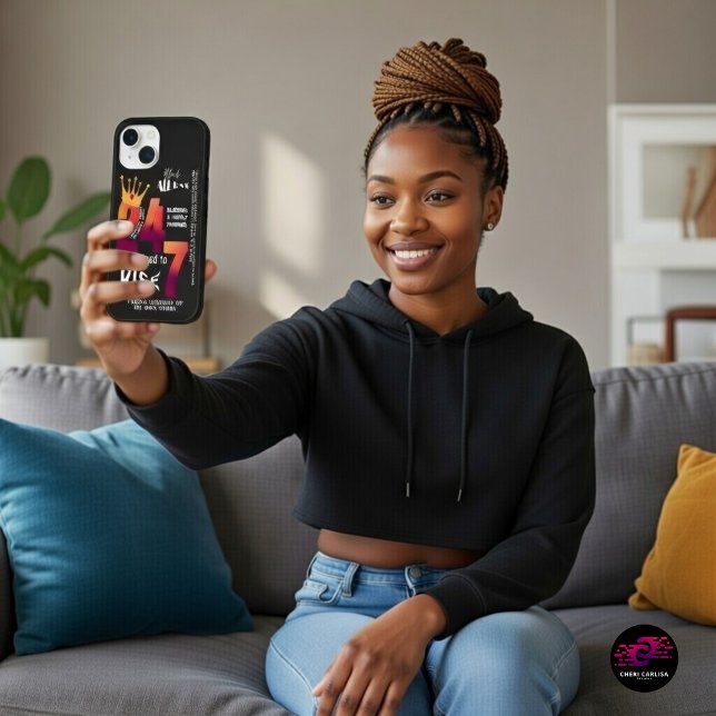 Black All Day 24/7 Slogan Graphic Case-Mate iPhone Hülle (Determined to rise. Even in the quiet moments.)