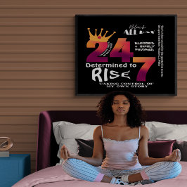 Black All Day 24/7 Slogan Graphic Poster