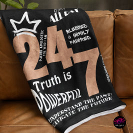 Black All Day 24/7 Slogan Graphic Sherpadecke
