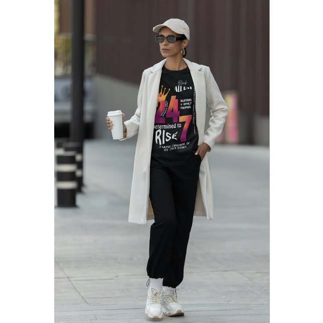 Black All Day 24/7 Slogan Graphic T-Shirt (Von Creator hochgeladen)