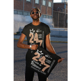 Black All Day 24/7 Slogan Graphic Tasche