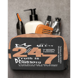 Black All Day 24/7 Slogan Graphic Waschbeutel