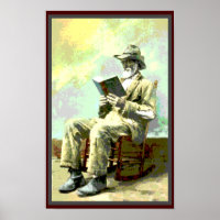 Black America Vintag Man liest Buch