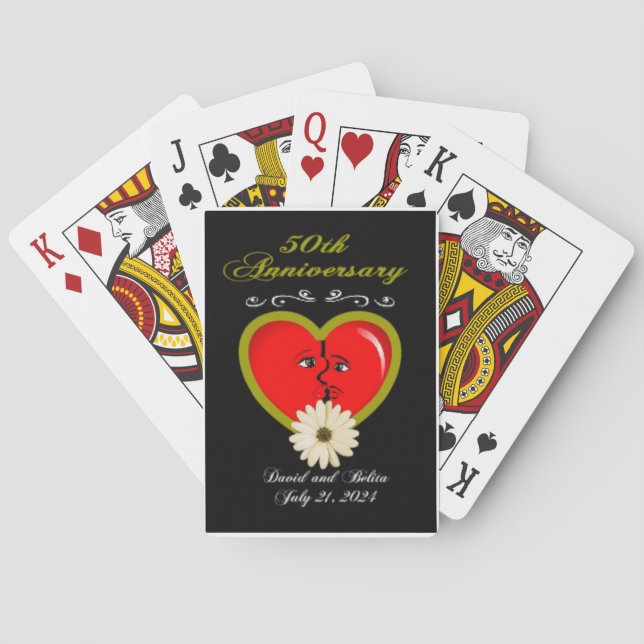 Black American Golden Hochzeitstag Spielkarten (Rückseite)