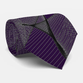 Black Amethyst & Silver Lace "Spider Web" Krawatte