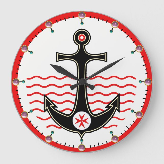 BLACK ANCHOR,ST.STEPHEN CROSS ,RED WHITE NAU GROßE WANDUHR (Vorderseite)