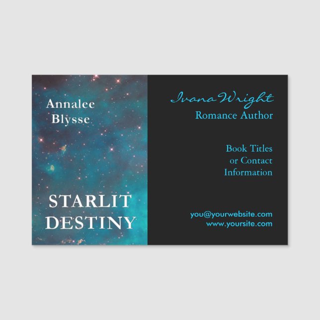 Black and Aqua Sample Book Cover Author Namensschild (Vorderseite)