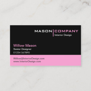 Black and Baby Pink Corporate Card Visitenkarte
