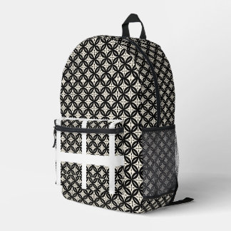 Black and Beige Bedruckter Rucksack