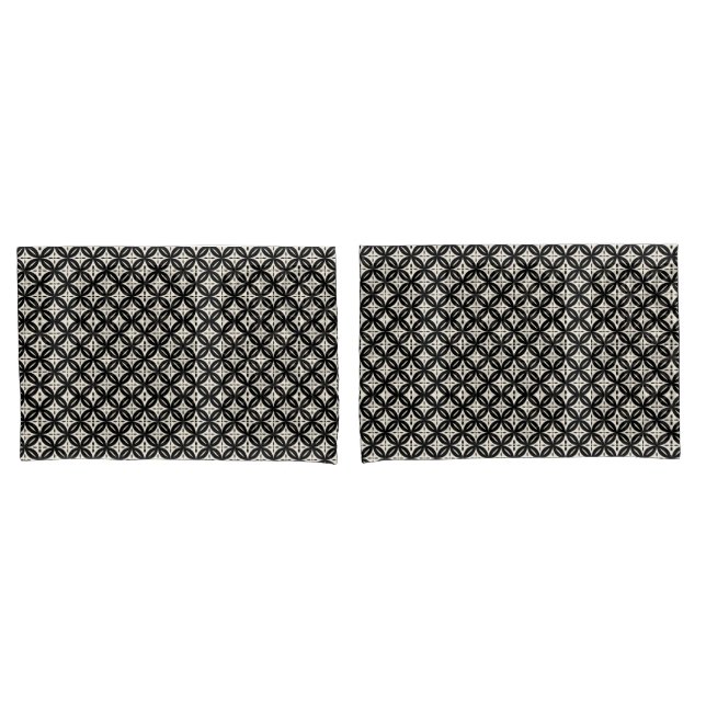 Black and Beige Pillowcase Kissenbezug (Vorderseite-Set)