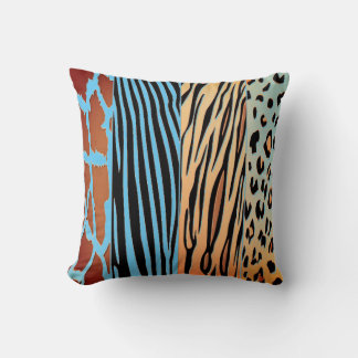 Black And Blue Animal Printed Zebra Stripe Pillow Kissen