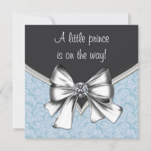 Black and Blue Baby Boy Dusche Einladung