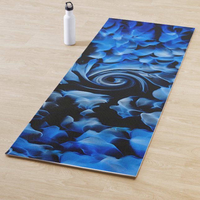 Black and Blue Fluid Abstract  Yogamatte (Beispiel)
