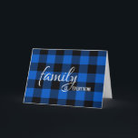 Black and Blue Kariert Brother in Schwiegereltern  Karte<br><div class="desc">Geburtstag für Schwager auf blauem und schwarzem Büffel kariertes Muster. Das Kartendesign kann für alle Familienmitglieder bearbeitet werden.</div>